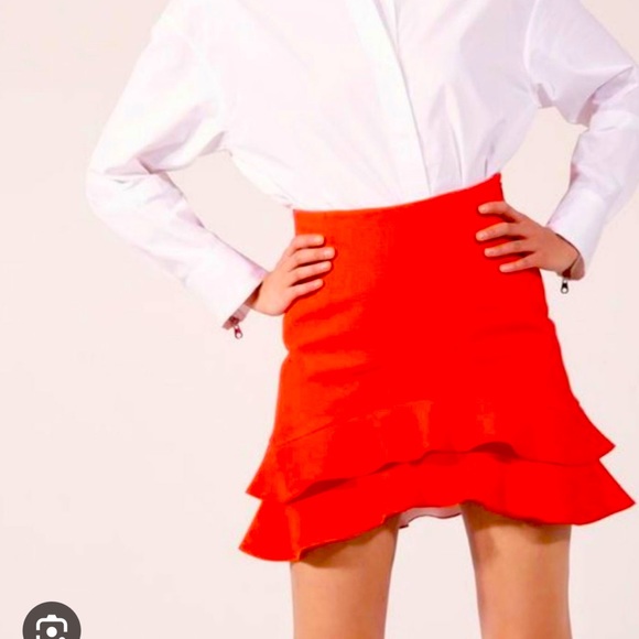 Sandro Paris, Skirt Viscose RED Plain for Women